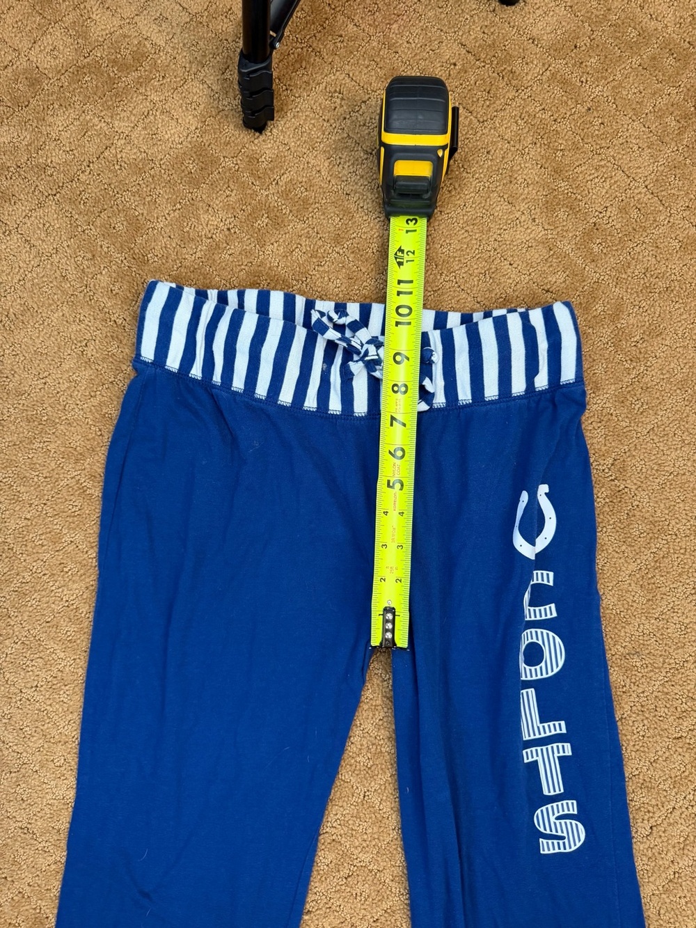 NFL Team Apparel Indianapolis Colts Women’s Blue Striped Lounge Pants Size M Y2K - Picture 4 of 9